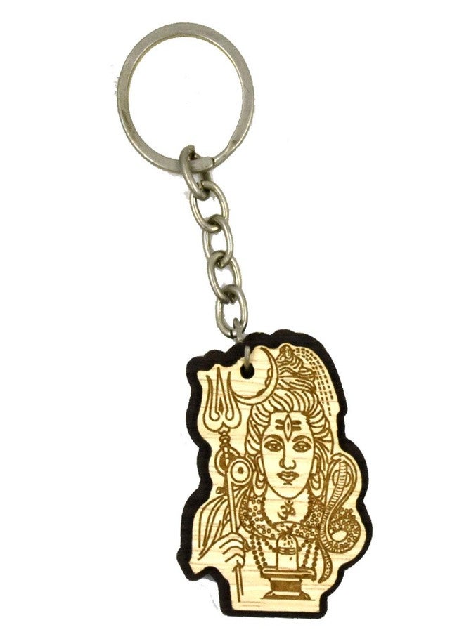 AFH God Lord Shiva (Bholenath) Decorative Wooden Key Chain - Image 1